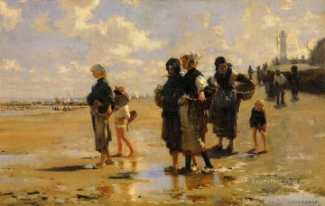 John Singer Sargent Painting - Los recolectores de ostras de Cancale John Singer Sargent